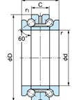 100TAD20 P4 2 direction Thrust Angular Contact Bearing 100x150x60 - Buy Bearings online - Fast US Shipping