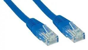 Blue RJ45 Ethernet cable for network connectivity, features clear plastic connectors, suitable for use with Badass 2MP PTZ Network Security Camera.