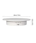 Top view of Hella Adjustable Motorized Rotating Display Stand, 20 cm diameter, for jewelry presentation.