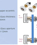 27mm Shower Door Rollers Replacement Set 8PCS for Bathroom Glass Sliding Doors with installation diagram on blue background