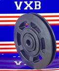 10mm Bore Bearing - 95mm Steel Wire Rope Cable Track Pulley 10x95x18mm, front view, VXB branding in the background