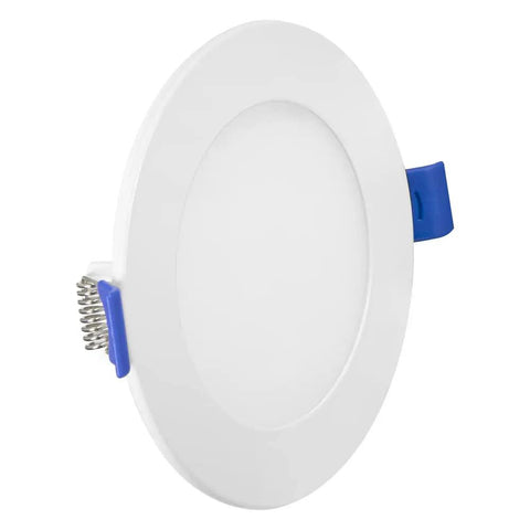 Clean 4 Inch Recessed Led Downlight With 5 Switchable Cct Modes, fully dimmable ceiling light showcasing a flat white trim.