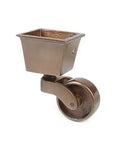 Vintage Solid Brass Square Cup Caster Wheels For Antique Furniture Restoration showing 1-inch diameter square cup design.