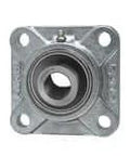 Front view of UCFX13-40NP 2-1/2 in Set Screw 4-Bolt Flange Ball Bearing, Nickel-Plated Cast Iron Housing, Medium-Duty Contact Seal