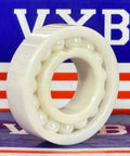 6004 Full Complement Full Ceramic Bearing 20x42x12mm ZrO2 front view with no cage design, showing zirconium oxide material.