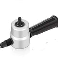 Close-up of Heavy Duty Double Headed Sheet Metal Cutter With Wrench And Drill Bit Connection For 360 Degree Maneuverability