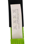 4 Pack 2 Inch By 8 Foot Car Tie Down Ratchet Straps With Chain Anchors in high viz green, showing label details.