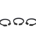 Heavy Duty External Circlip Retaining Rings For Shaft And Bearing Assembly Fit M6 To M50 durable carbon steel build shown in black.