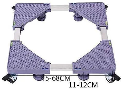 Heavy Duty Washing Machine Wheels And Appliance Rollers With Rock Solid Mobile Universal Casters Non Slip Shockproof Refrigerator Base showing a sturdy adjustable base with caster wheels.