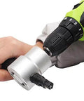 Double Head Sheet Metal Nibbler Cutter Holder Tool Power Drill Attachment for easy cutting with durable steel construction
