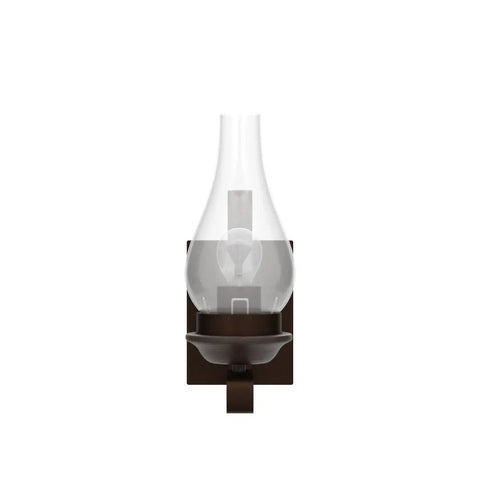 Rustic Farmhouse Wall Sconce Lighting Kit With Vintage Lantern Glass, matte black finish, frontal view