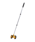 Eujgoov Rolling Measuring Wheel with 4in Dual Wheels, 0-9999.9m Distance, aluminum handle and dual wheels for precise measurements.