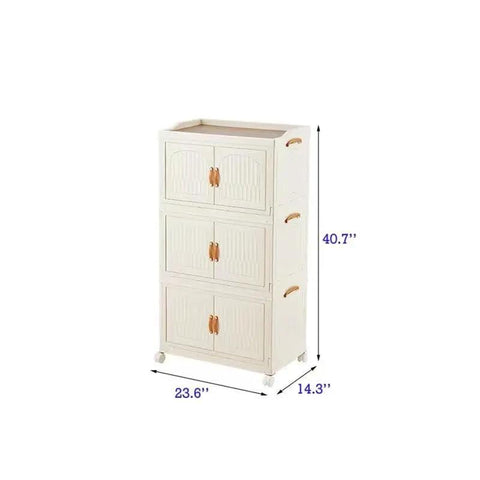 Super Chic White Plastic Stackable Storage Bins With Secure Lids For Closet Organizers And Bedroom Makeover, 40.7" tall.