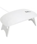Mini Portable UV LED Nail Dryer Lamp 6W Quick Cure Curing Light For Gel Nail Polish And Natural Nails side view of compact white design.