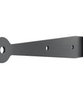 Heavy Duty 10 In Strap Hinges Forged From Solid 304 Stainless Steel With A Knockout Matte Black Finish side view of hinge.