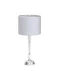 27 Inch Clear Crystal LED Table Lamp Set of 2 for Living Room or Bedroom with Chrome Base and White Linen Drum Shade, ETL Listed