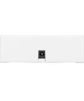 Back view of Noiseless Remote Battery Charger Dual Dock for Consoles with Convenient Power Connection, white ABS material