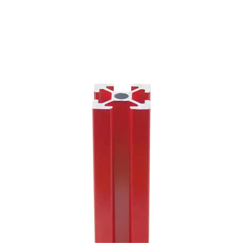 Built Tough 2020 Aluminum T Slot Extrusion Profile Durable Red Framing Bar showing anodized finish and t-slot design.