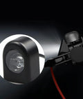 All Weather Waterproof LED Scooter Headlight Front Lamp with clear lens on Xiaomi M365 Series showing bright illumination
