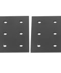 Heavy Duty Stainless Steel Flat Connecting Plates With 6 Holes For Table Chair Bed Shelf Frame Repair Black Heavy Hardware Fasteners viewed from above.