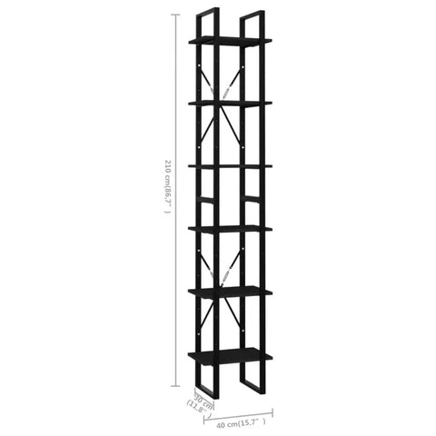 Gray 6 Tier Book Cabinet With Engineered Wood Build And 82.7 Inches Tall, Dope Storage Organizer For Home Office Or Living Room