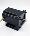 Heavy duty NEMA 34 stepper motor bracket with black finish and mounting screws, ideal for 86mm motor precision and durability.