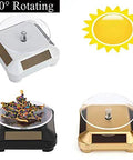 360 Degree Solar Powered Rotating Display Stand Smooth Turntable For Watches Phones Jewelry Show Off Gear Round White Top Shelf Merchandising No Sweat Setup Clean Line Design Slick Spin Base Game Changer For Small Business Counters
