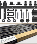 4FT Sliding Barn Door Hardware Kit for Single Doors up to 24 Inch, Heavy Duty Carbon Steel Track with Smooth Quiet Nylon Rollers