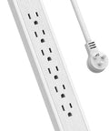 Beefy Heavy Duty 25 Feet Extension Cord Power Strip With Surge Protector, 6 Outlets, 2 USB Ports, right angle flat plug