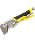 Locking Sheet Metal Duckbill Pliers With 9.72 Inch Reach, High Carbon Steel, showing adjustable opening and heavy duty grip, side view.