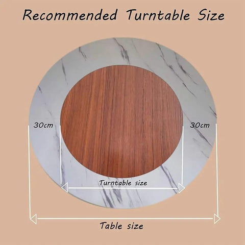 Image showing recommended size of Top Shelf Natural Wood Lazy Susan Turntable Silent Swivel Serving Carousel, 30cm diameter.