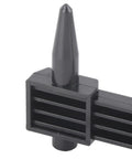Close-up of Universal Wheel Bolt Pattern Measuring Tool PCD Gauge for 4 5 6 8 Lug Rims showcasing pointed end and black plastic construction.