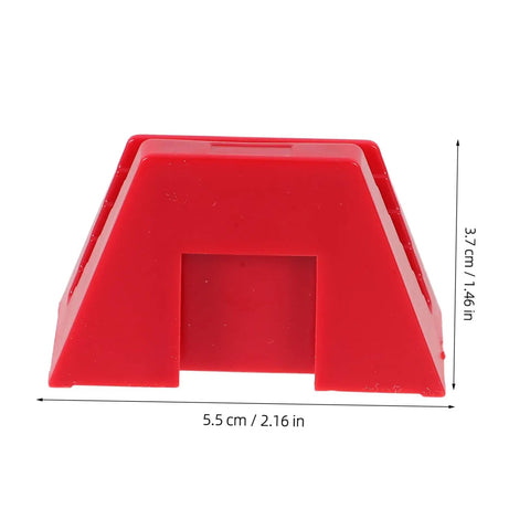Red modular wrench rack organizer, sturdy plastic, front view, dimensions 5.5 cm x 3.7 cm, for garage and workshop tool storage.