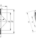 Precision Sealed Angular Contact Spindle Bearings With Oil Seal Shielding technical drawing and dimensions for heavy duty applications.