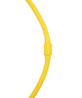 Close-up of yellow silicone regulator necklace for divers, showcasing durable and flexible design for quick BCD attachment.