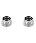 2 Pack Scuba Tank Valve Adapters For Any DIN Valve, chrome plated copper build, shown with hex socket and external tooth design.