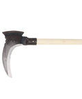 Heavy Duty Weeding Sickle With Wooden Handle, High Manganese Steel Garden Tool, Double Blade Scythe For Lawn Care, Rustproof