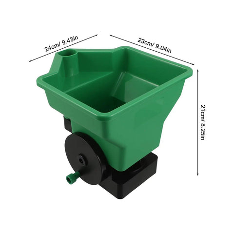 Handheld Seed Spreader And Planting Seeder For Veggies And Lawn Care Portable Hand Crank Broadcast Spreader Tool Green Compact Design