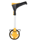 Jiawu Foldable Distance Measuring Wheel with Digital Display for Accurate Measurement of Roads and Land for Builders and Farmers, side view.
