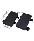 Two black cushions from 2 Piece Squat Pad Set For Hack Squat And Shoulder Cushions Thick Foam Non Slip Gym Pad With Straps