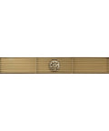 Stainless Steel Rectangle Floor Drain Insert With Pop Off Grate And Hair Catcher featuring a brushed gold finish.