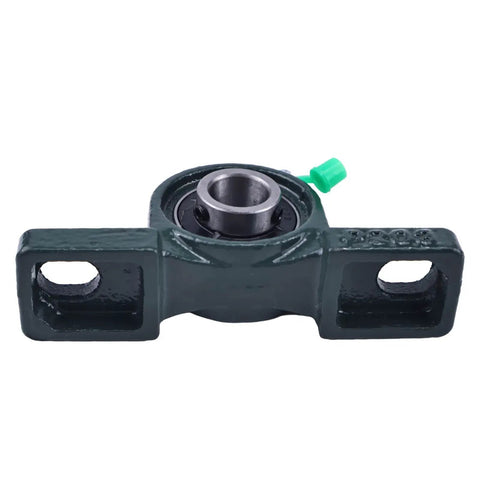 Built Like A Tank UCP203 Pillow Block Mounted Ball Bearing featuring a smooth 17 millimeter bore, dark green housing and stable design.