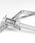 Heavy Duty Stainless Steel L Bracket For Wall Shelves Rock Solid Corner Brace Anti Rust Shelf Support Pair with digital caliper measurement.