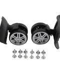 2 Pack Universal Luggage Replacement Wheels 360 Degree Silent Swivel Casters For Suitcases And Trolleys With 12 Screws displayed