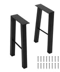 20 Inch Metal Coffee Table Legs Set Of 2 With Industrial Black Finish - DIY End Table Legs For Custom Furniture Built-To-Last Pre-Drilled Holes