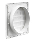 White 8 Inch Plastic Louver Vent With Opening And Closing Flaps And UV Inhibitor For Outdoor Use Built Tough For Exterior Walls Or Roof Grille
