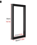 Heavy Duty Ceiling Mount Floating Shelf Brackets 11.8 X 19.7 Inches Black 2 Pack showing dimensions and design details.