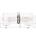 Sharp Look 4 Hole Cabinet Door Luggage Hinges With Screws, solid steel, 63mm length, four hole design for vintage wood box hardware.