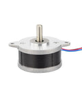 Compact NEMA 14 bipolar stepper motor with 5mm shaft, black, red, blue, and green wires, ideal for precise motion control applications.