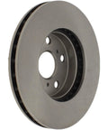 Front brake rotor with central hub; Centric C-Tek vented steel with 5 lug holes.
